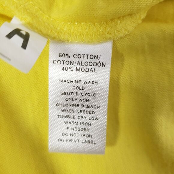 Ann Taylor Loft Womens T Shirt Small Yellow Live Love Short Sleeve V Neck Modal - Picture 7 of 8